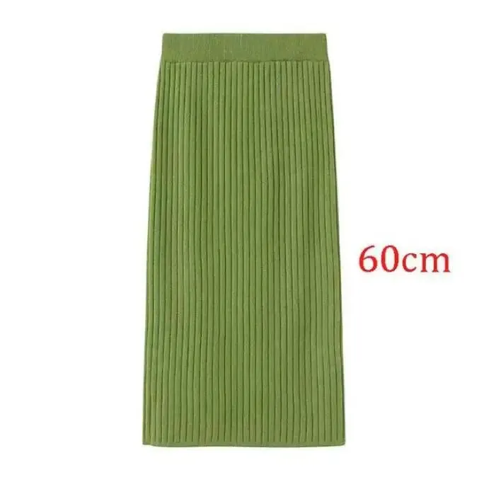 2022 Spring Autumn Casual Women High Waist Skirt Warm Knitted Pencil Skirt Elegant Long Skirts High Quality Office Skirts Split