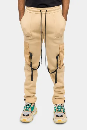 Adjustable Buckle Strap Cargo Sweatpants