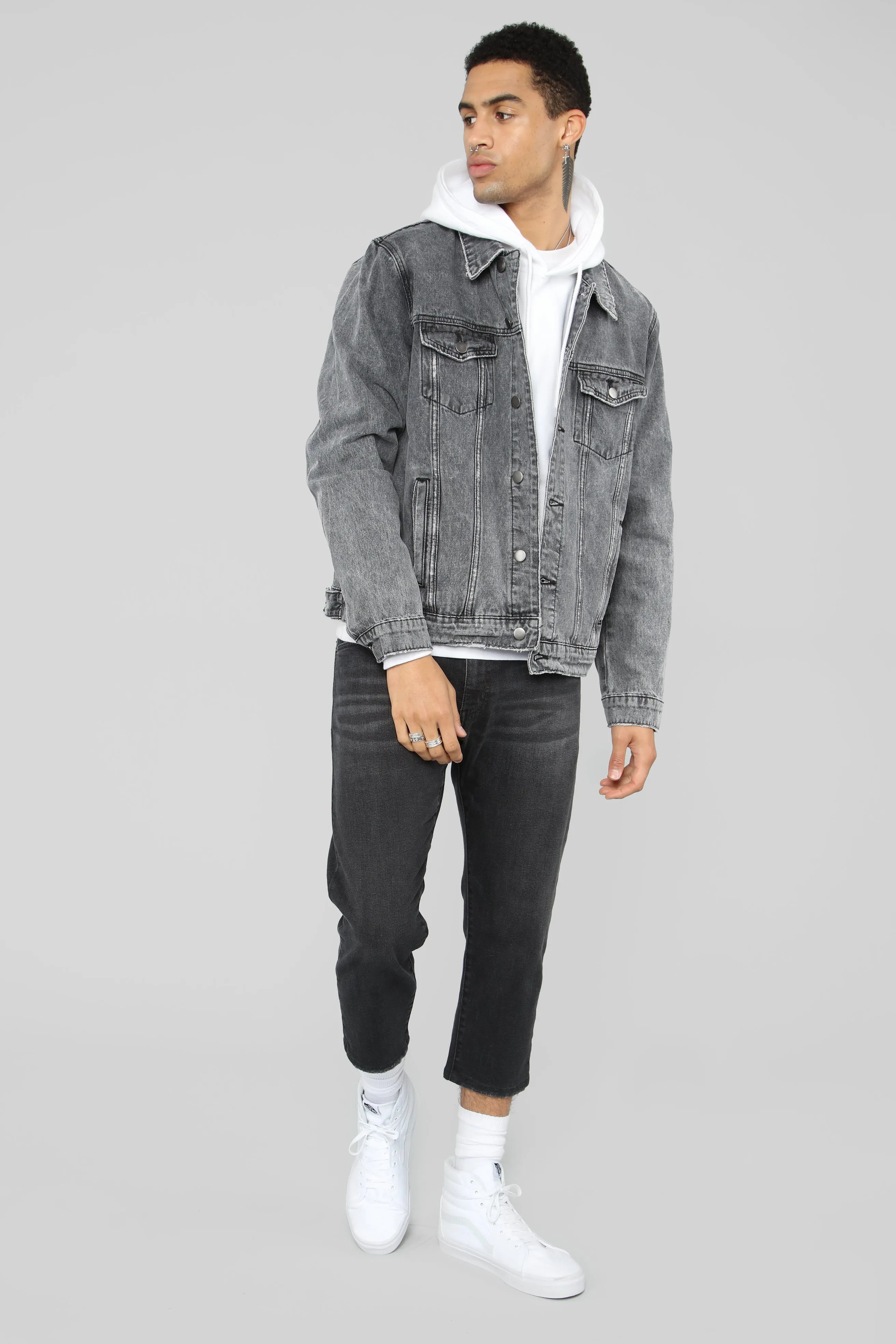 Ash Scribble Denim Jacket - Black