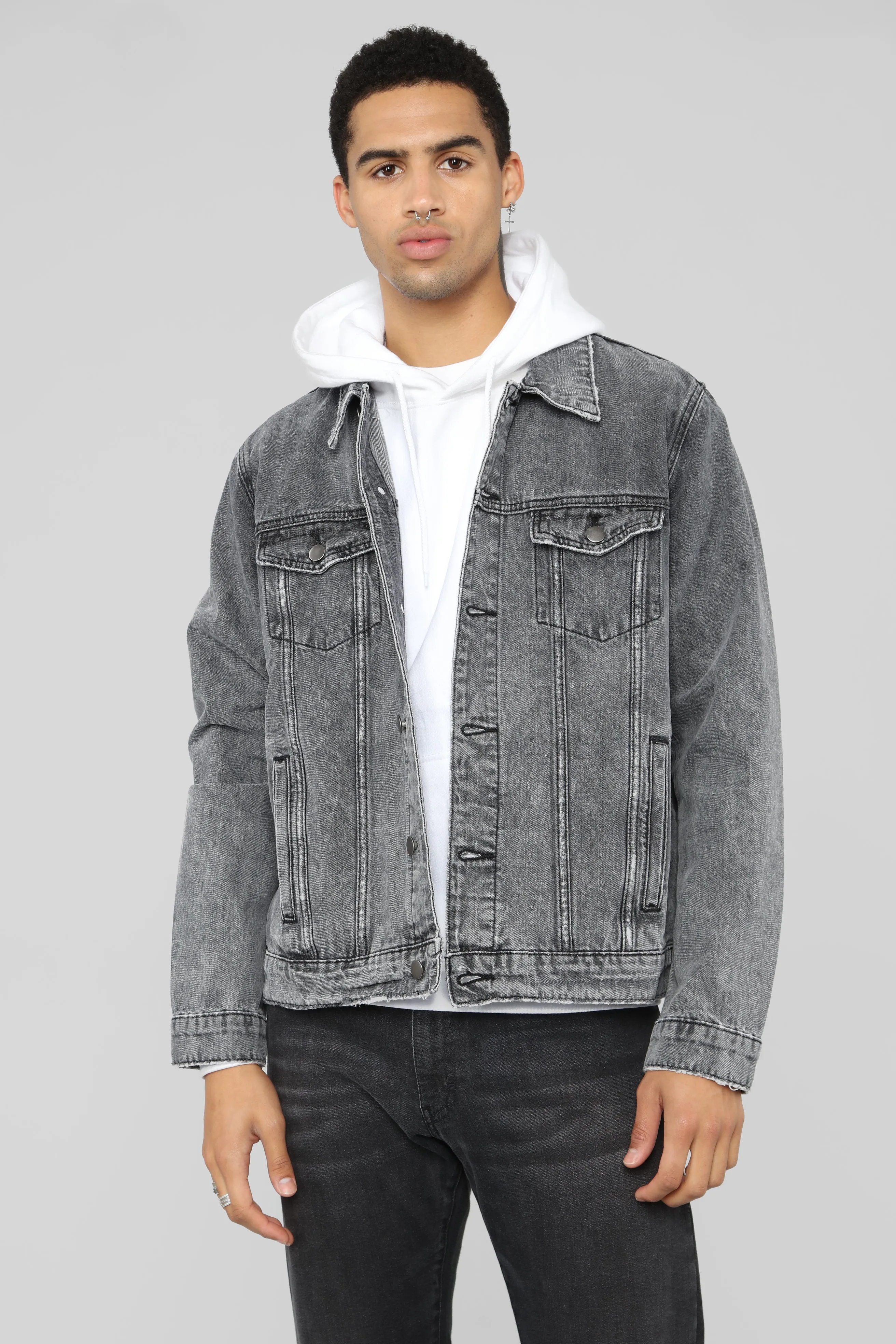 Ash Scribble Denim Jacket - Black