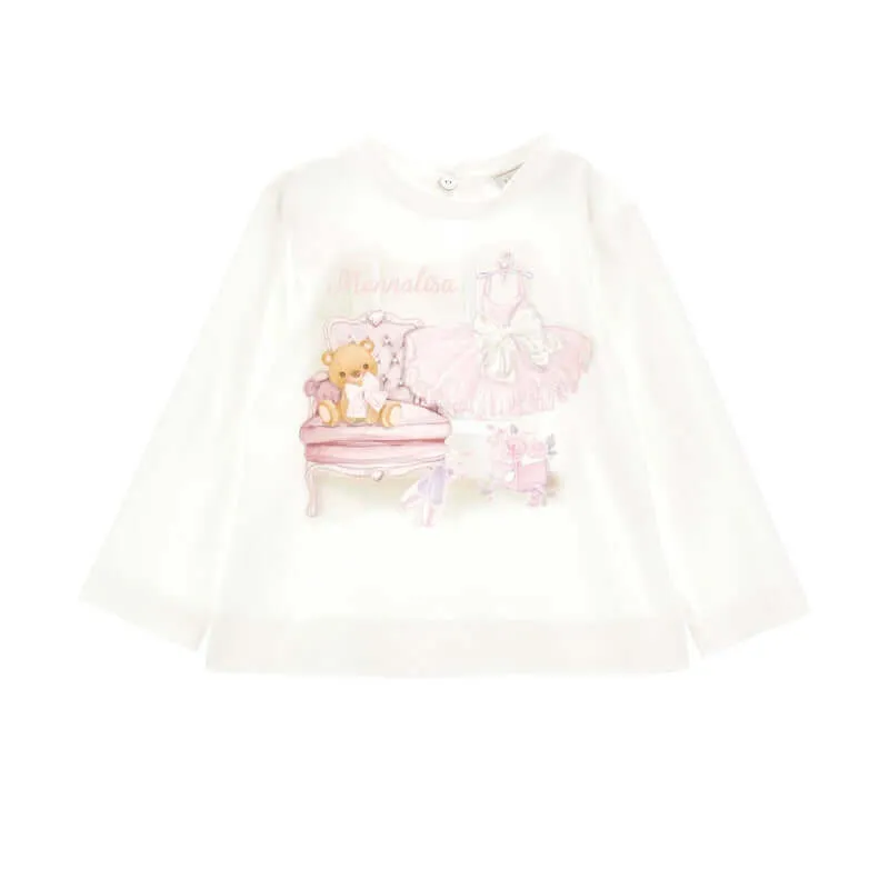 Baby Girls IvoryBallerina & Teddy T-Shirt