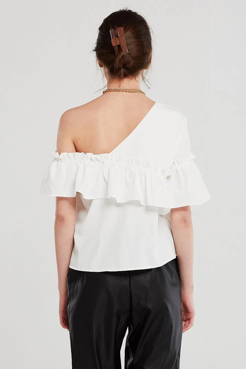 Bella Cold Shoulder Ruffled Top