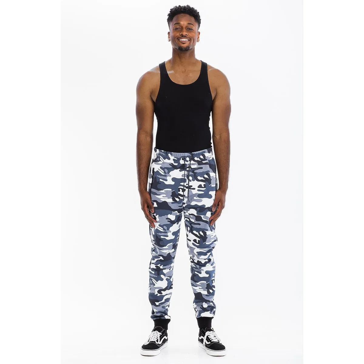 Black Camo Heathered Cotton Sweatpants