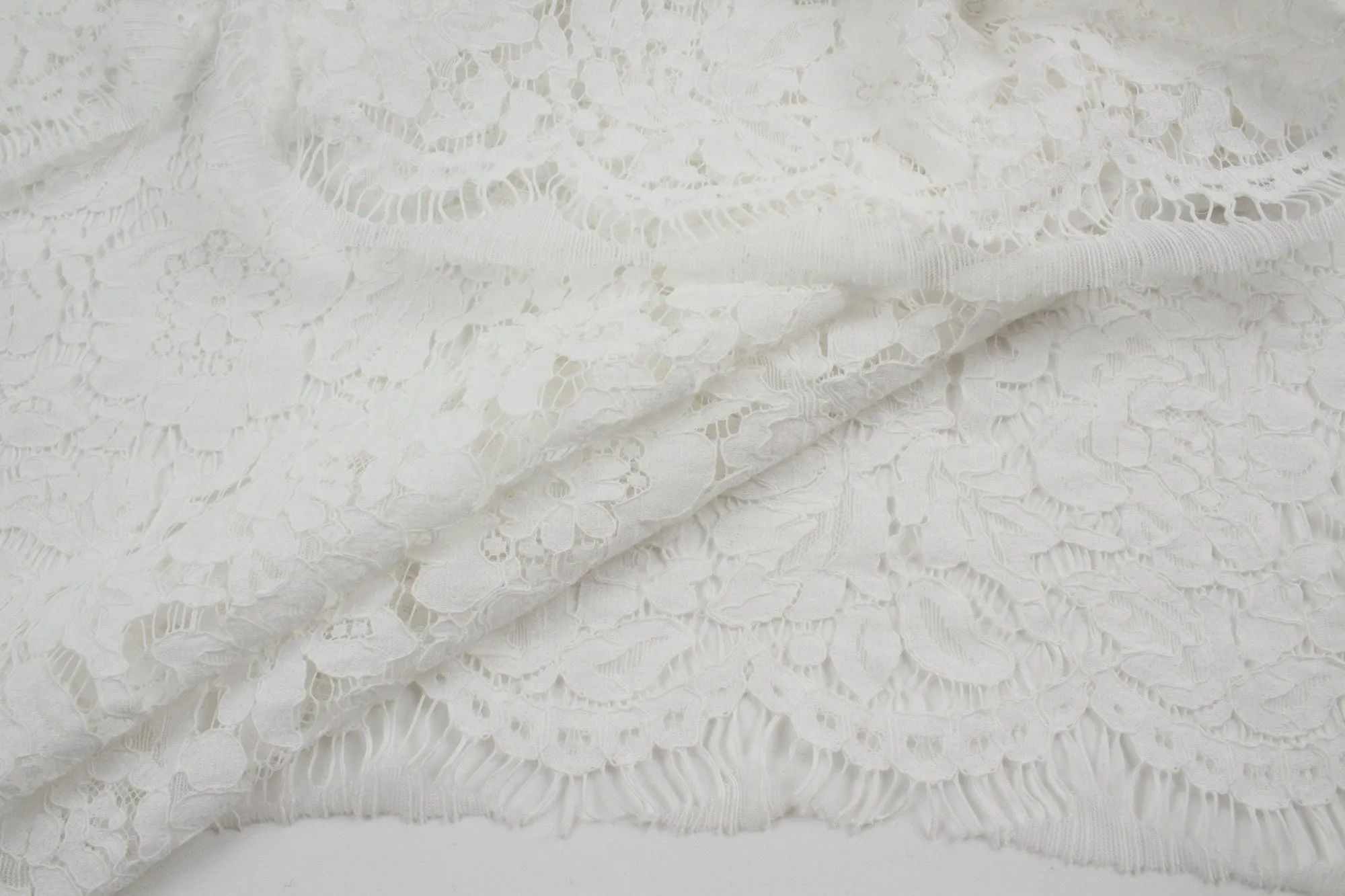 Bridal Embroidery - Cotton Polyester Blend - White