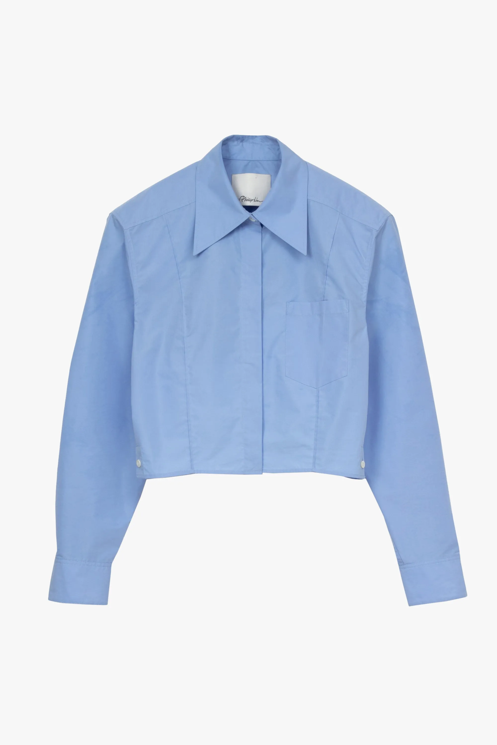 Cropped Shirt With Shoulder Pads