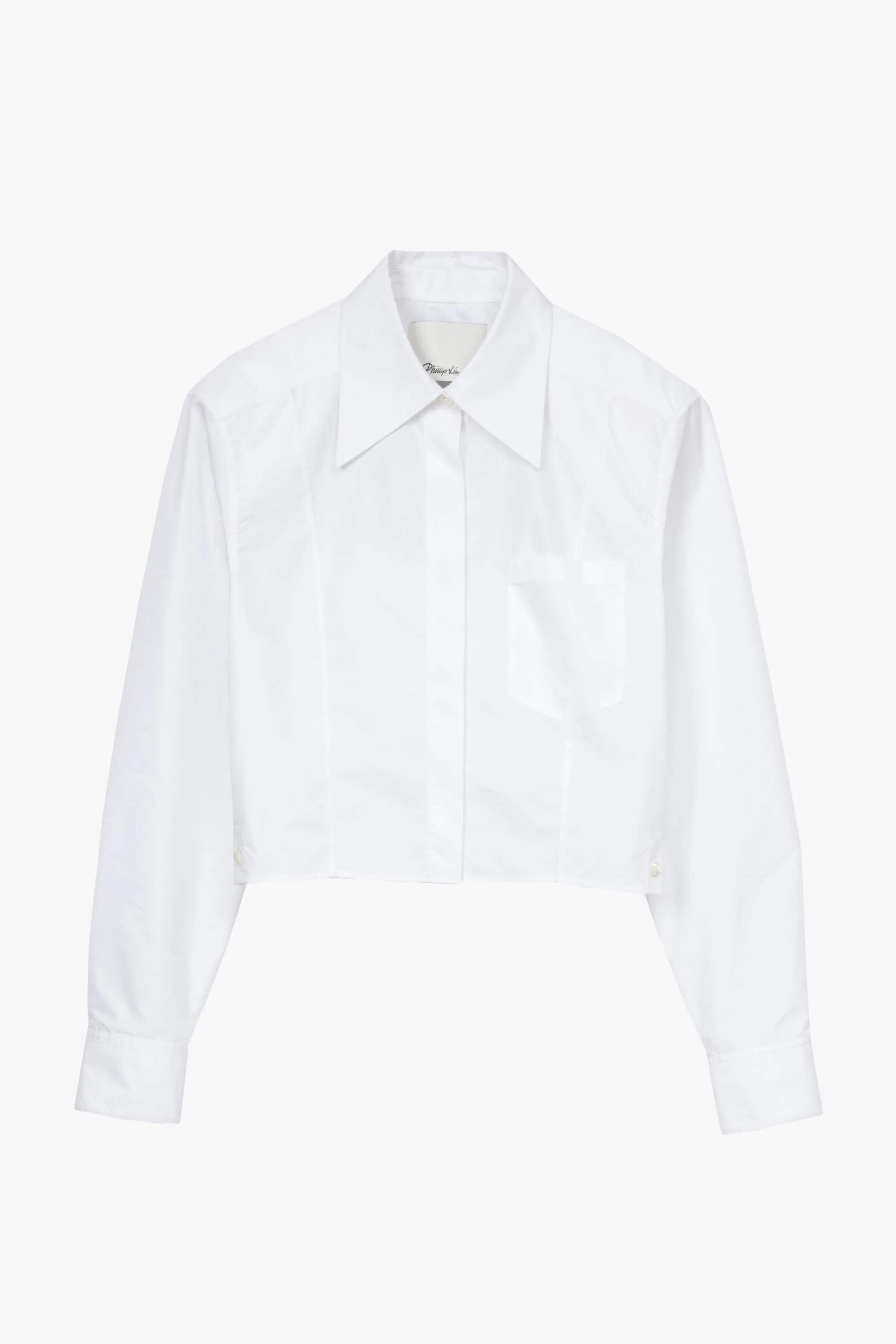 Cropped Shirt With Shoulder Pads