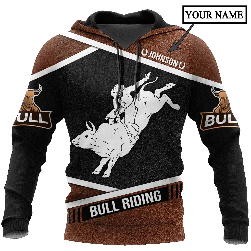 Custom Bull Riding Hoodies For My Dad, Love Bull Hoodies For Son Boy, Bull Riding Gifts