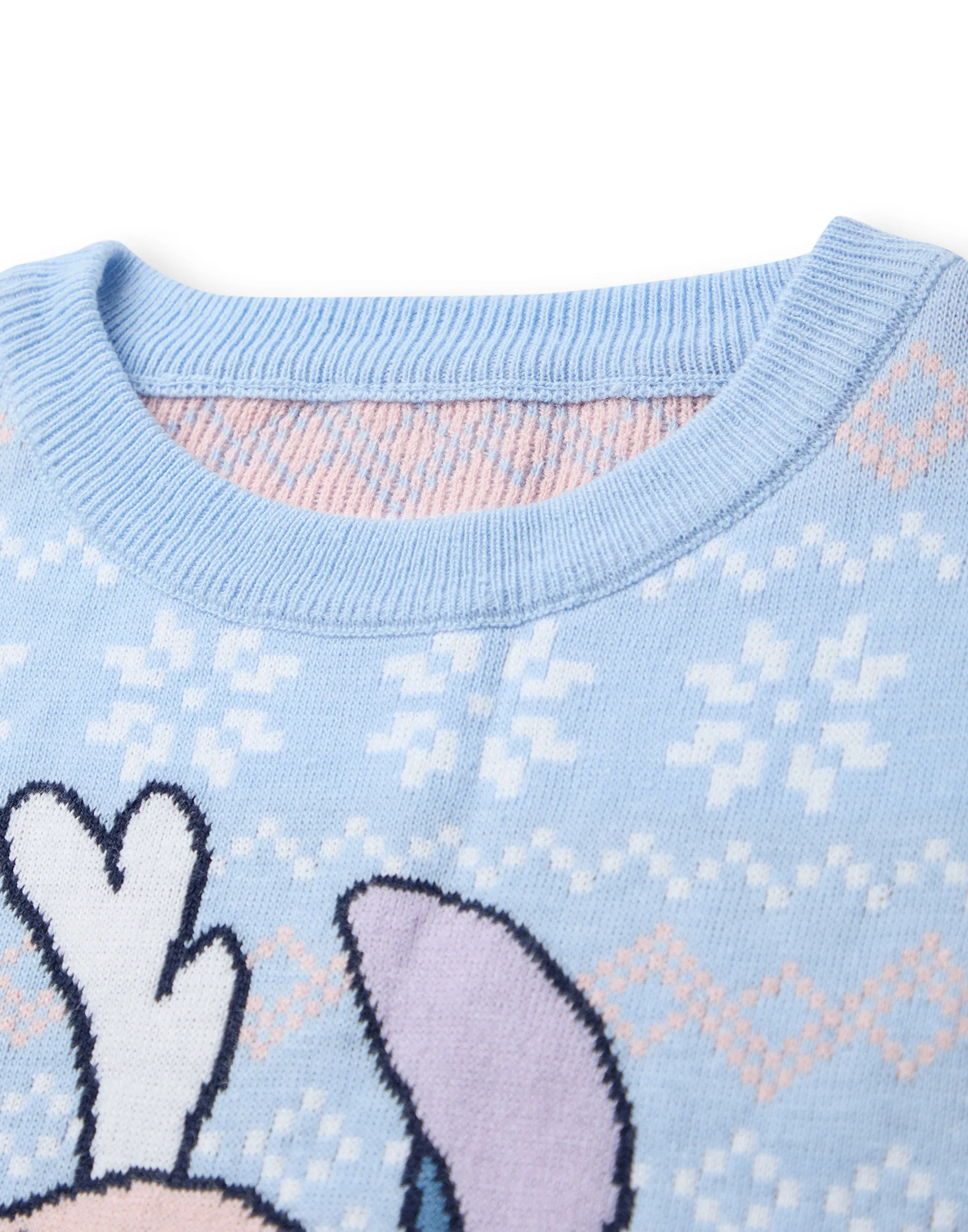 Disney Stitch Womens Blue Christmas Jumper