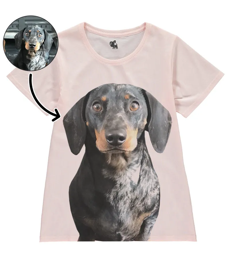 Dog Face Ladies Pink T-Shirt