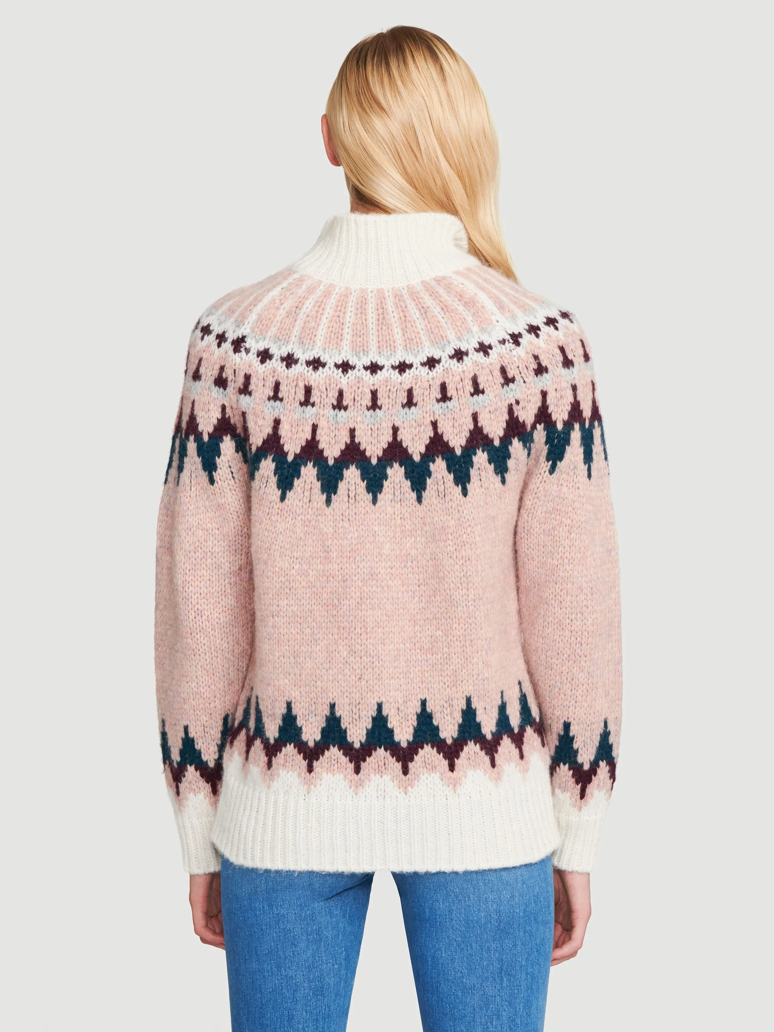 Fair Isle Turtleneck -- Washed Nude Multi