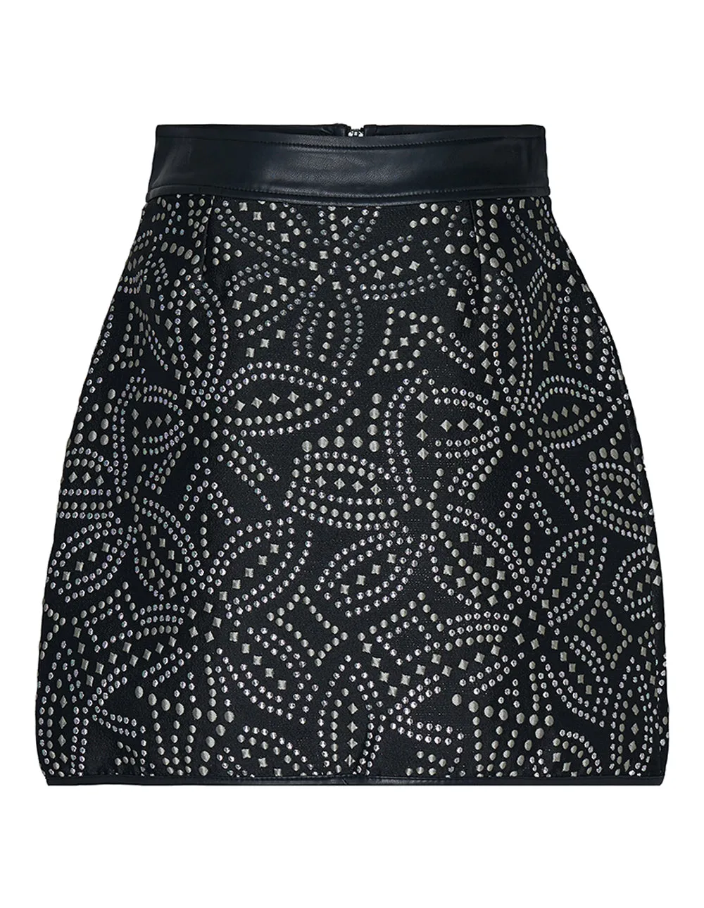 Faux Stud Jacquard Skirt