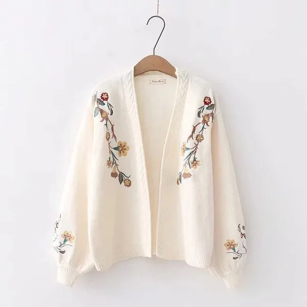 Floral knit cardigan