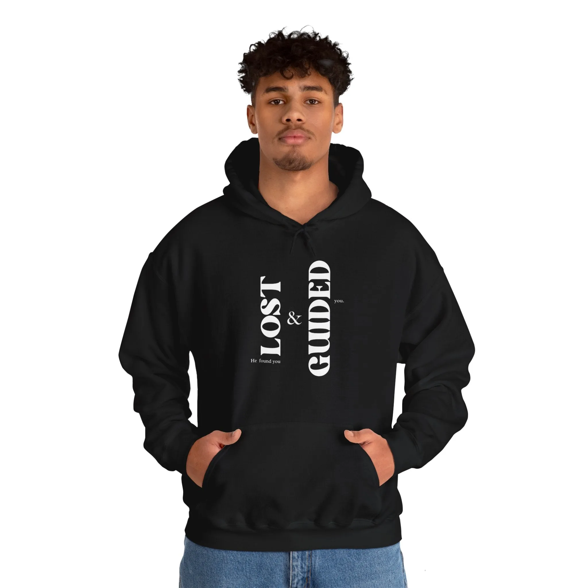 Lost & Guided Unisex Heavy Blend Hooded Sweatshirt Black