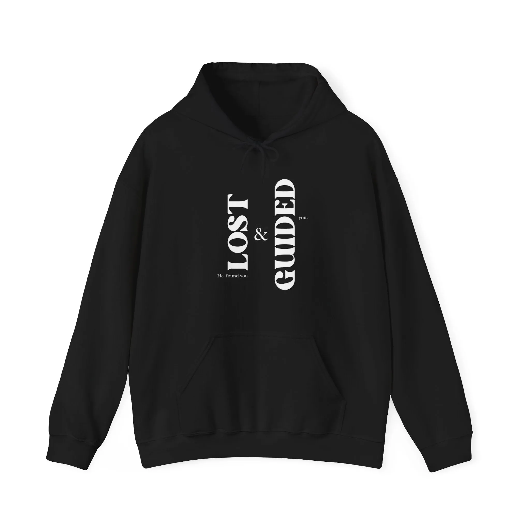 Lost & Guided Unisex Heavy Blend Hooded Sweatshirt Black