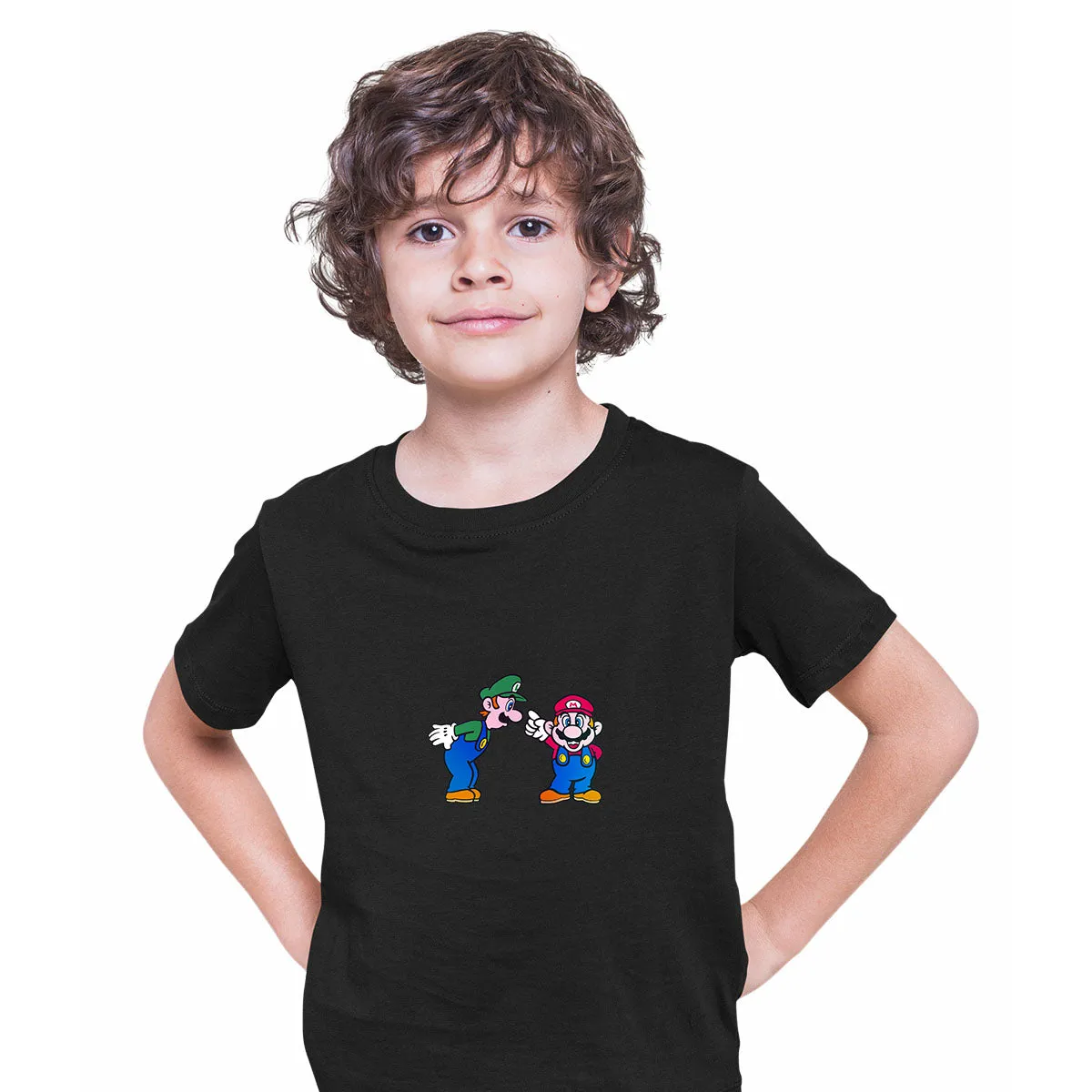 Luigi & Mario Super Mario Mens Retro T-Shirts for Kids OLD SKOOL Fast Delivery