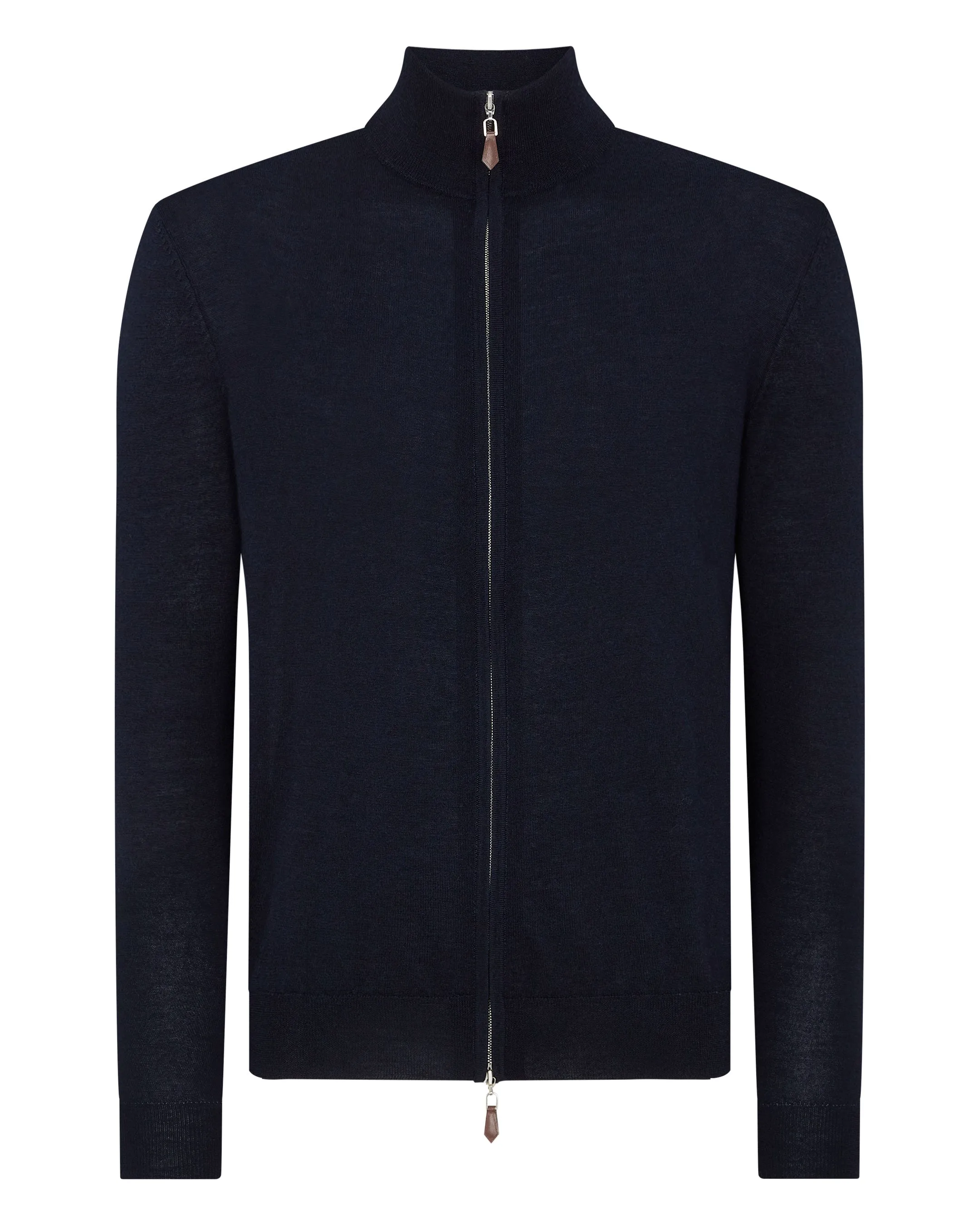 Men's Hyde Fine Gauge Cashmere Full Zip Jumper Navy Blue