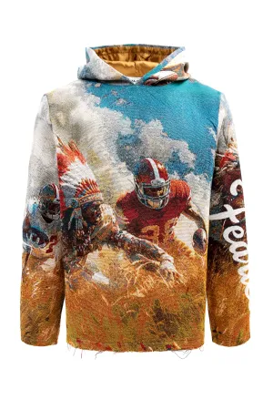 Men's Premium Football Tapestry Jacquard Long Sleeve Hoodie