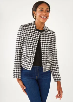 Onassis Jacket Black and White Houndstooth