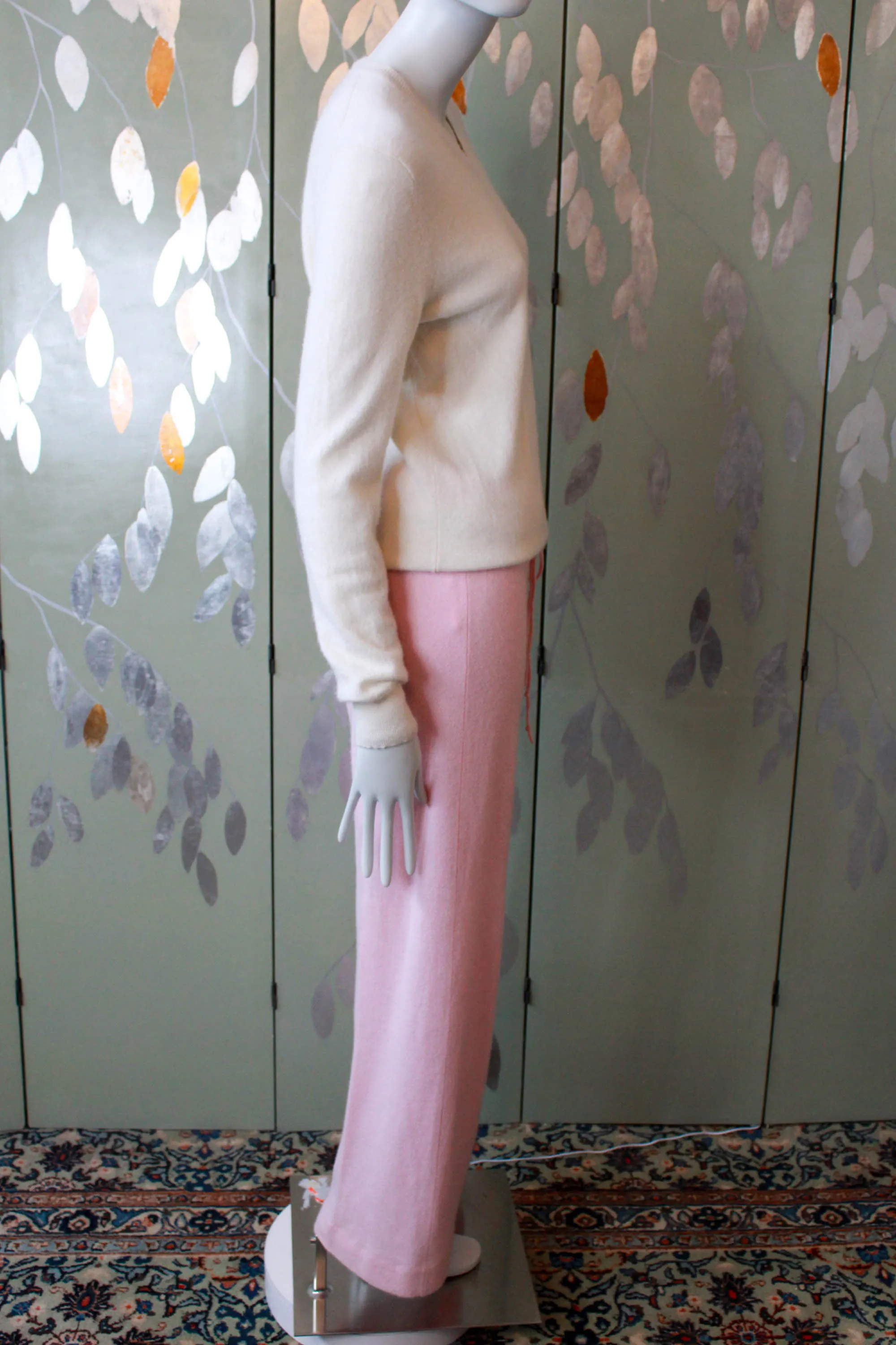 Pale Pink Cashmere Pants, XL