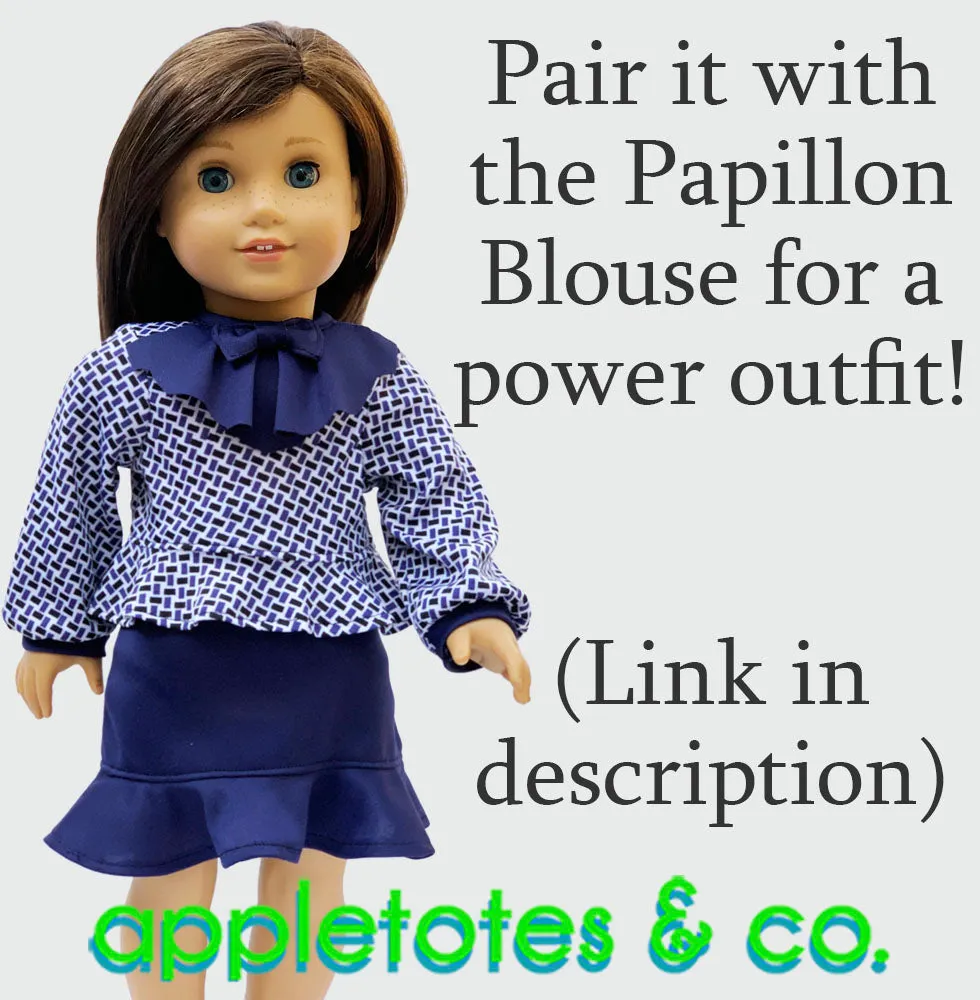 Peplum Skirt Sewing Pattern for 18 Inch Dolls