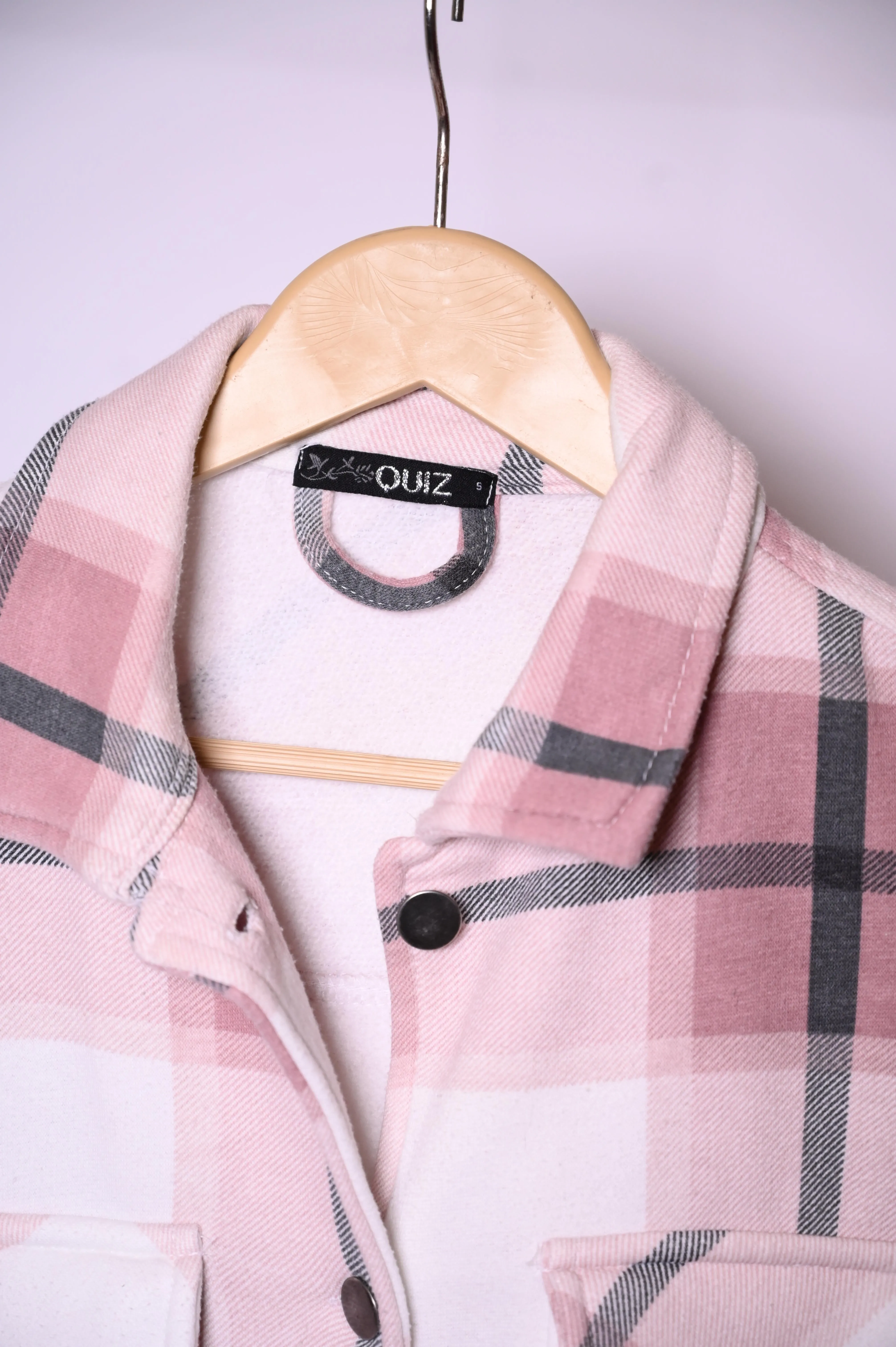 Quiz Pink Button Down Jacket – Small