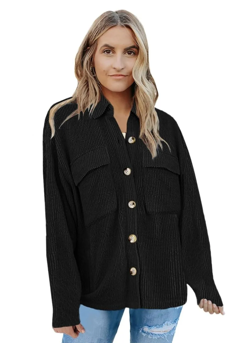 Reba Ribbed Blazer Shacket