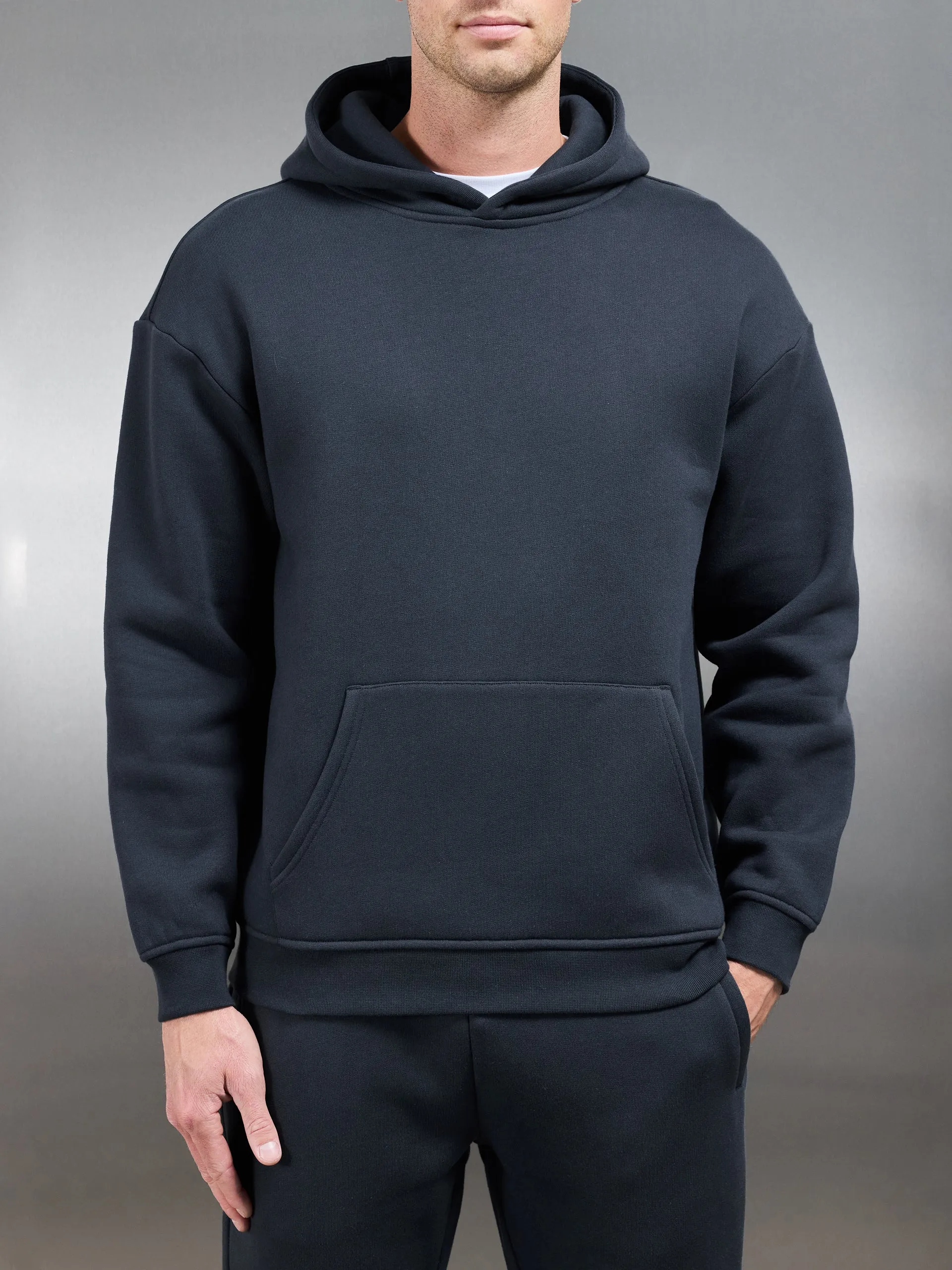 Relaxed Fit Hoodie in Slate Blue