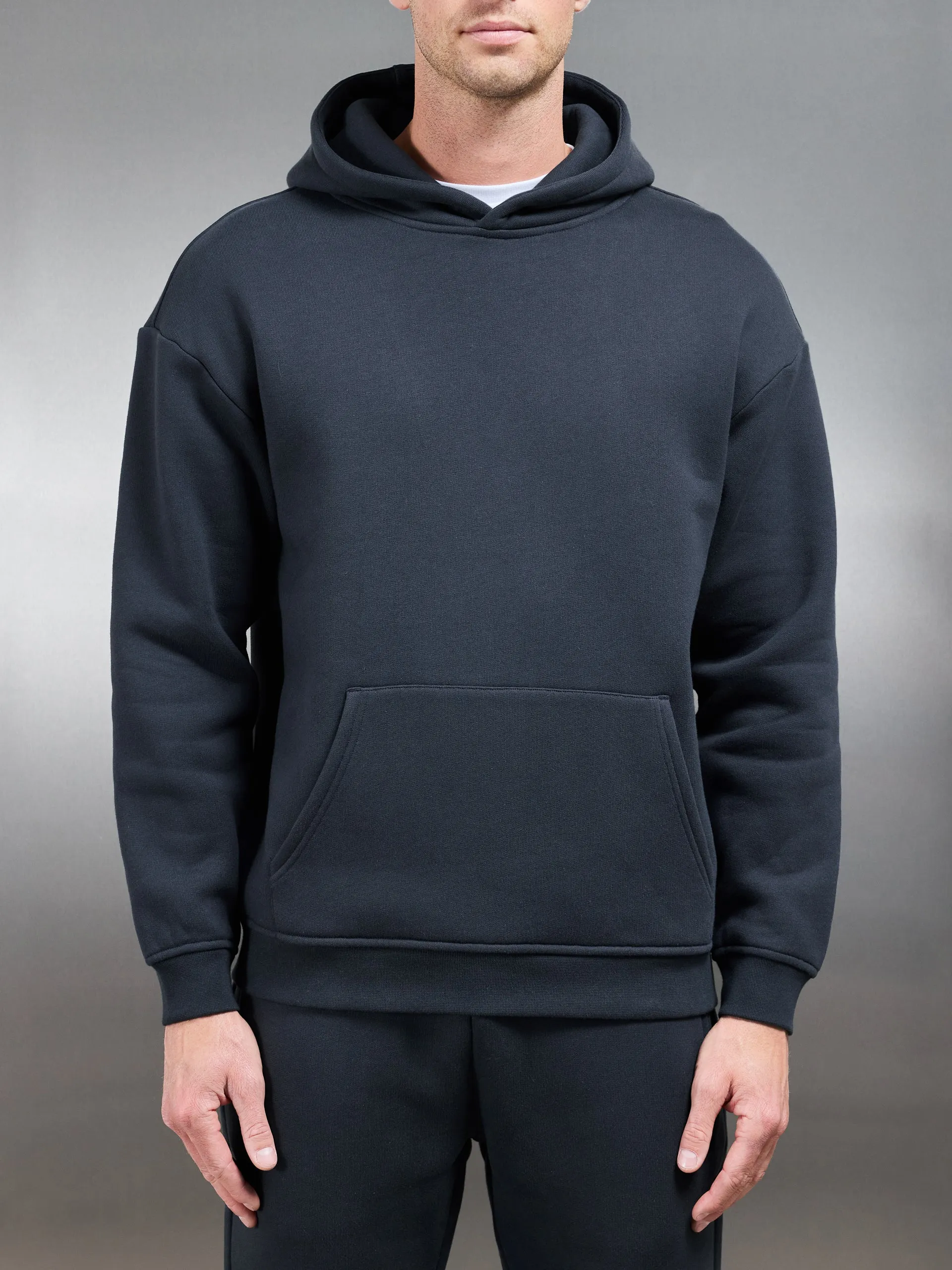 Relaxed Fit Hoodie in Slate Blue