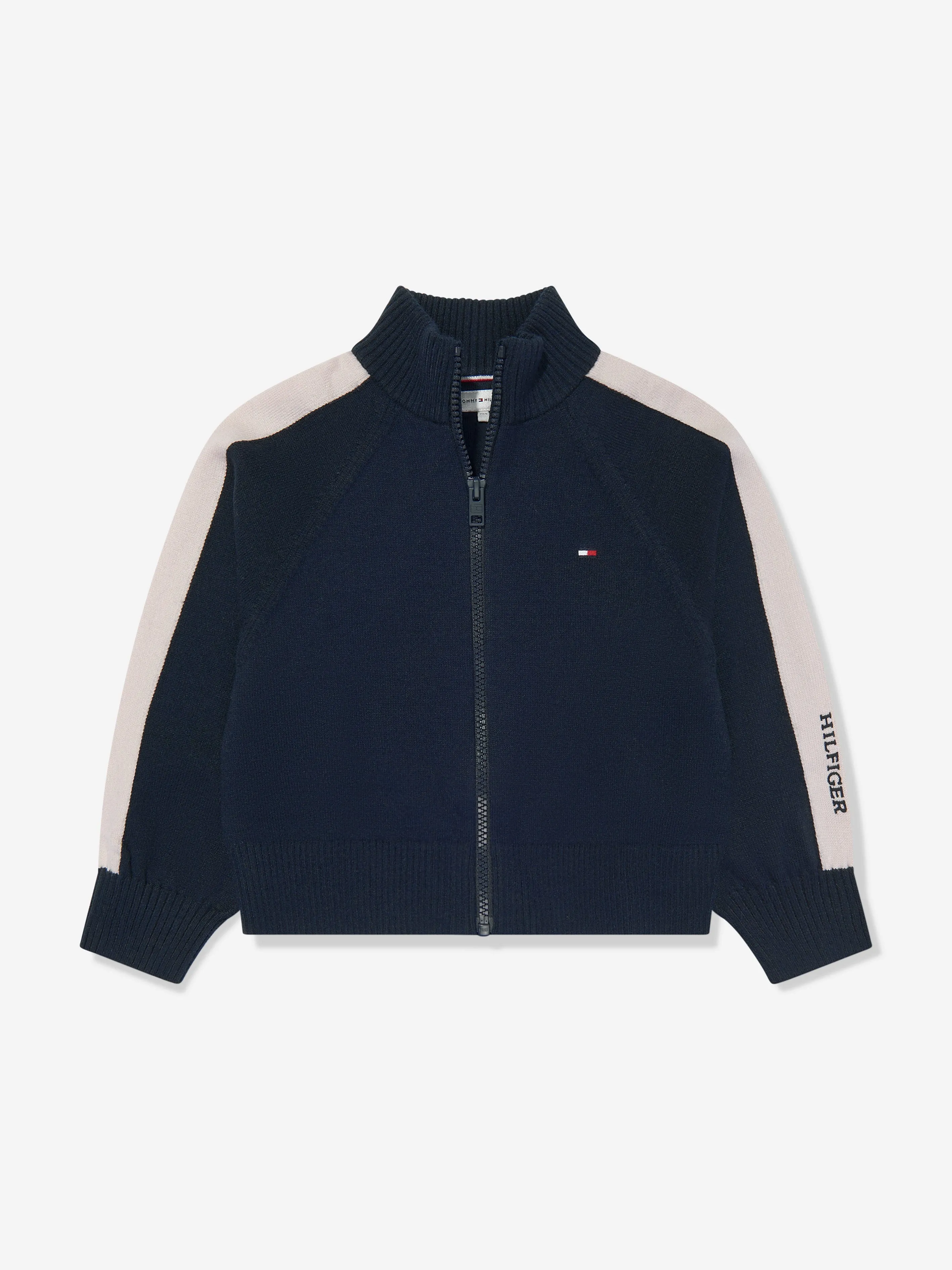 Tommy Hilfiger Girls Monotype Zip Up Top in Navy