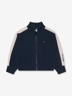 Tommy Hilfiger Girls Monotype Zip Up Top in Navy