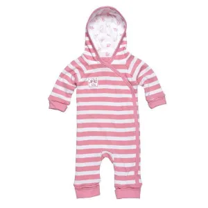 Under the Nile Organic Line Hooded Romper - People Pink Stripe