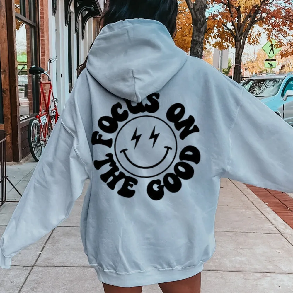 Women FOCUS ON THE GOOD Graphic Hoodies