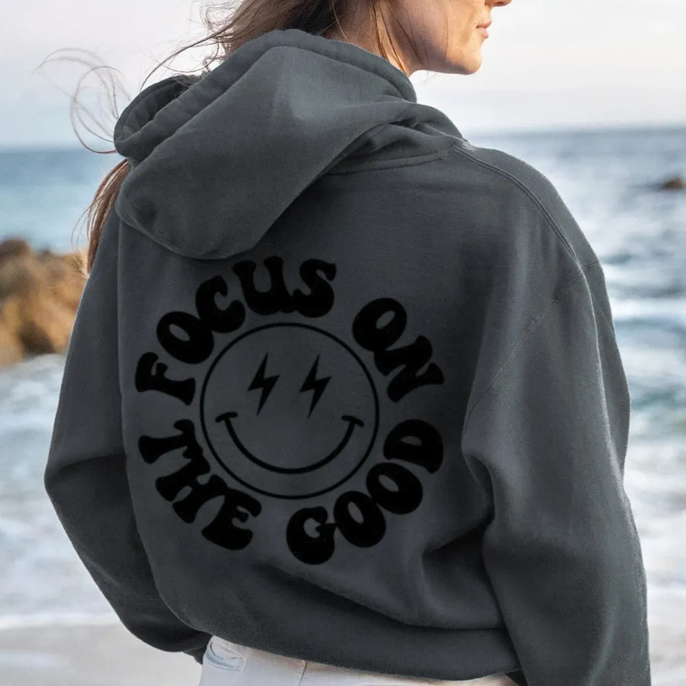 Women FOCUS ON THE GOOD Graphic Hoodies