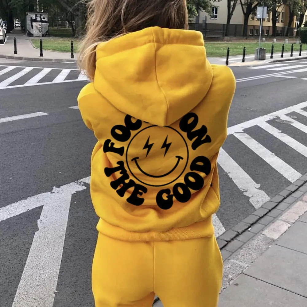 Women FOCUS ON THE GOOD Graphic Hoodies